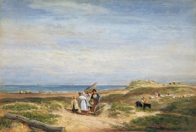 Droge zandbanken bij Barmouth, Noord-Wales, c.1830 door David Cox